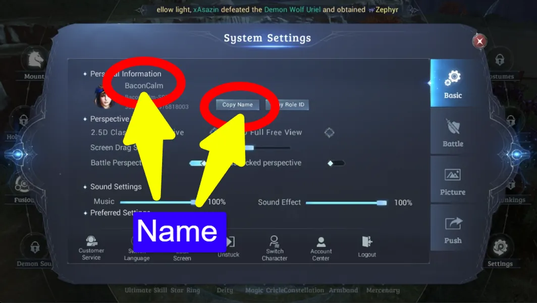 Name Screenshot