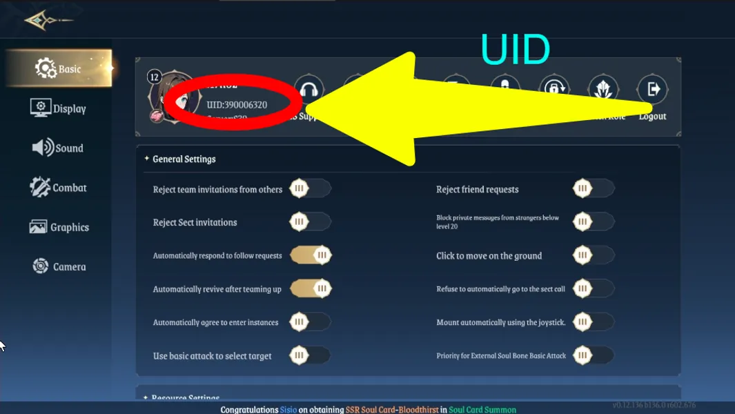 UID Screenshot