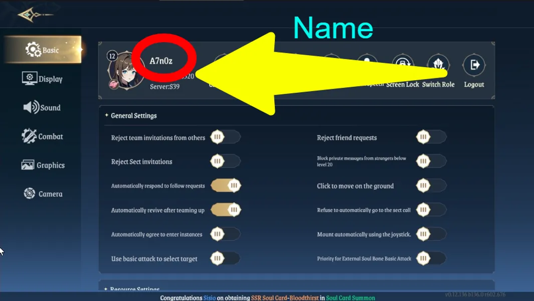 Name Screenshot